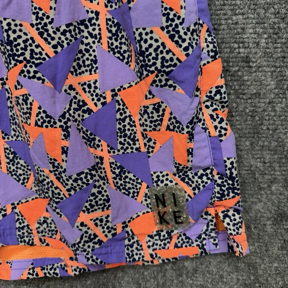 Nike‎ Swim Shorts lined mens size medium Purple / Orange geometric print